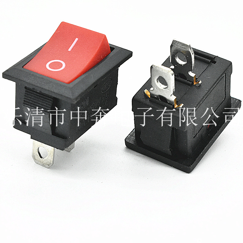 KCD1-101 15*21 KCD1红色电源开关 2脚2档翘板开关 斜面船型开关