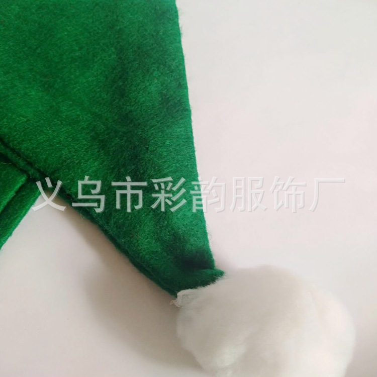 Fabricante directo de no tejido común verde sombrero de Navidad de varios colores Santa sombrero puede imprimir logotipo