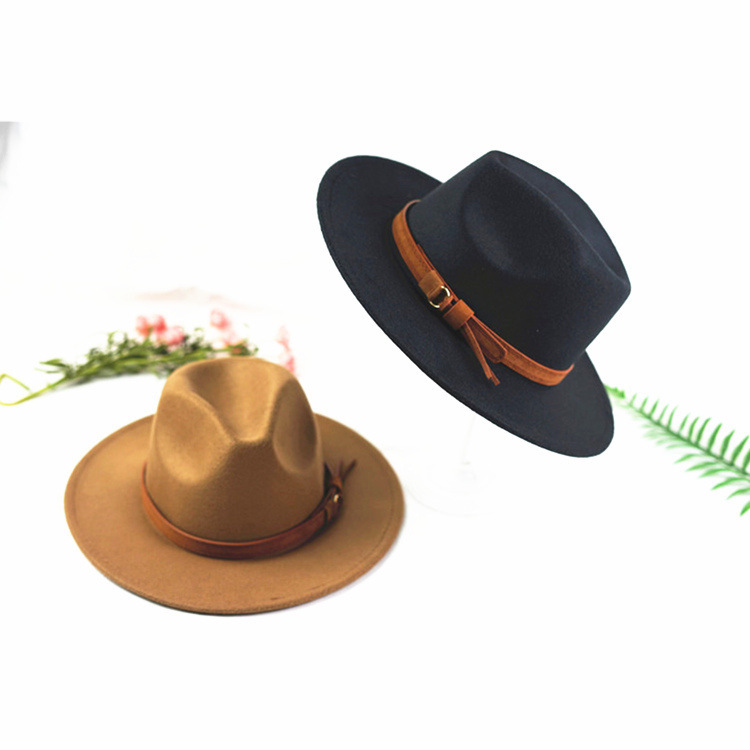 Moda europea y americana Otoño e Invierno nuevo sombrero de lana negro AliExpress Amazon eBay Jazz sombrero unisex