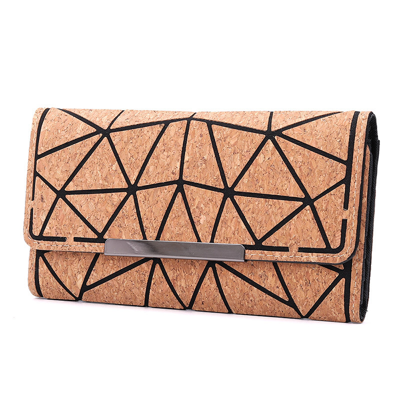 Women's Cross-Border Cork 70% off Wallet Portable Bark Quilted Cork Card Holder Fashion Cork Clutch Bag