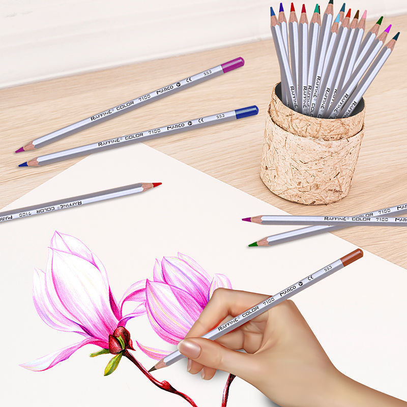 【Oferta Especial】Lápices de Colores a Base de Aceite Marco 7100, 24 Colores, 36 Colores, 48 Colores, Lápices de Colores para Dibujo