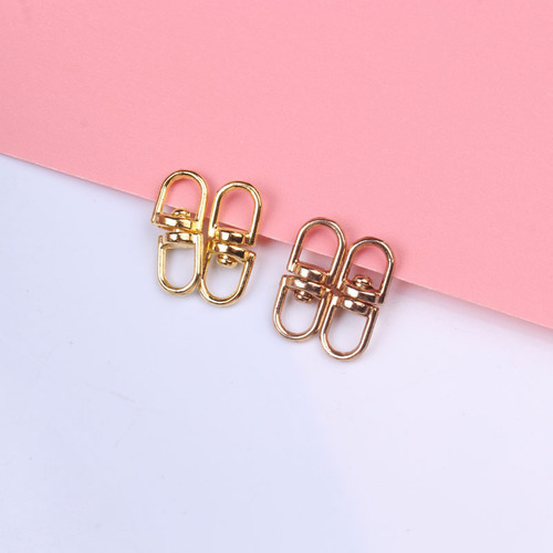 Factory Direct Sale Zinc Alloy 8-Character Pendant Gold Large 8-Character Pendant Dog Charm Rotating Keychain Ring White Connection Ring DIY
