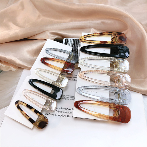 Internet celebrity ins Korean style simple hair accessories transparent large and small hairpins girl bangs side clip top clip duckbill clip headdress