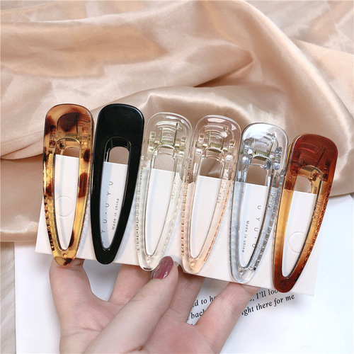 Internet celebrity ins Korean style simple hair accessories transparent large and small hairpins girl bangs side clip top clip duckbill clip headdress