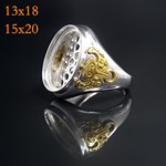 24k黄白金双色封底 豪华戒托男女 13x18 15x20DIY戒托男女