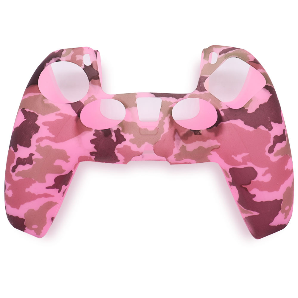 PS5 funda de silicona GamePad funda de silicona camuflaje marca de agua funda protectora aceite spray sensación acuarela caso PS5 Accesorios