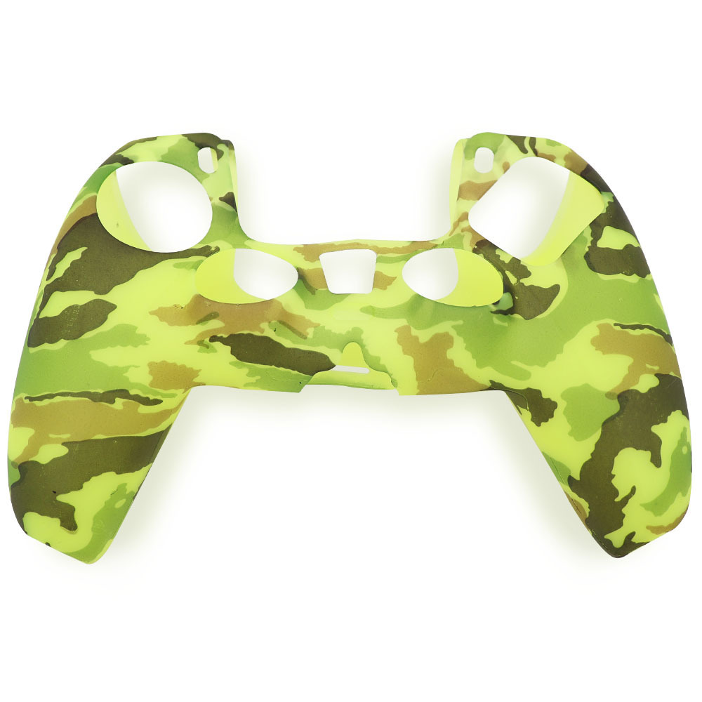 PS5 funda de silicona GamePad funda de silicona camuflaje marca de agua funda protectora aceite spray sensación acuarela caso PS5 Accesorios