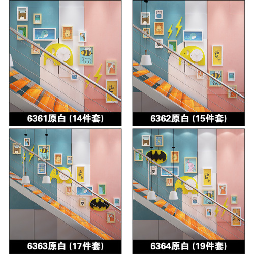 Polymer children's room cartoon animal decorative picture frame photo wall decoration elephant photo frame wall painting combination wall hanging picture