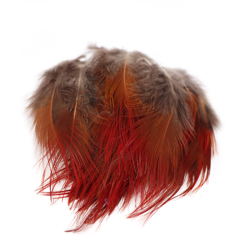 厂家批发锦鸡红丝4-8CM羽毛天然野鸡毛工艺品饰品配件手工diy羽毛