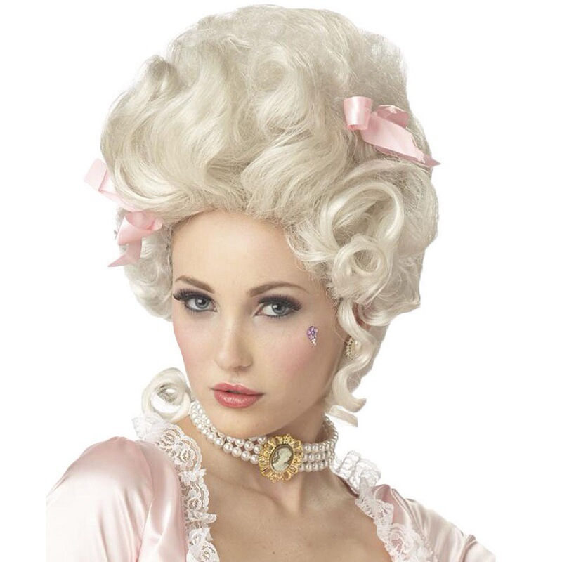 European and American wig off white short curly hair Queen Queen French masquerade cosplay wig European and American wig off white short curly hair Queen Queen French masquerade cosplay wig