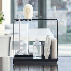 Cross-border multifunctional drain rack, fashionable and simple style kitchen countertop sponge brush cleaning supplies hanging basket