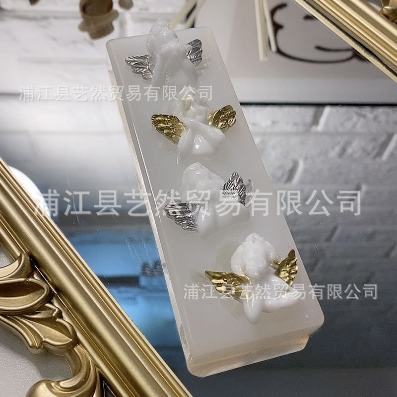 Cristal epoxi hecho a mano DIY expresión facial múltiple espejo Ángel elfo epoxi molde de silicona Mesa decoración molde