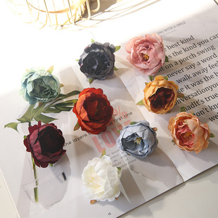 Simulation Linglong Peony Flower Head diameter 6cm High -grade Simulation Peony Flower Wall DIY Wedding Decoration Flower Material