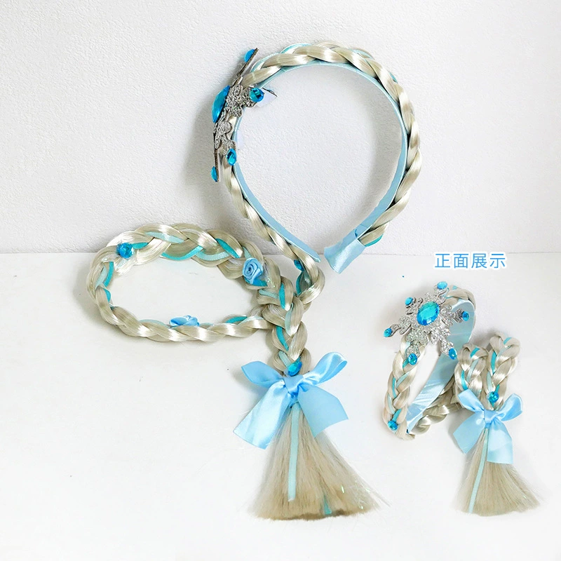 Детская повязка на голову, парик с косичками, заколка с бантиком, заколки, аксессуар для принцессы
