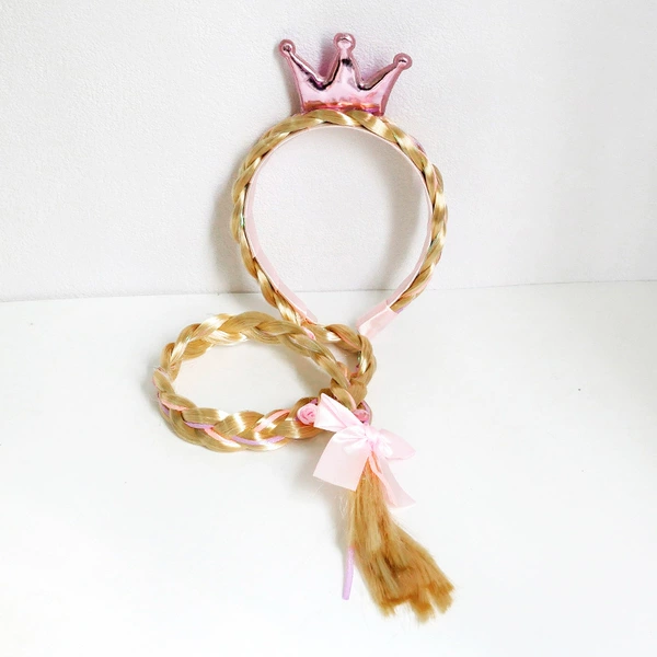 3 hair hoop-small crown pink