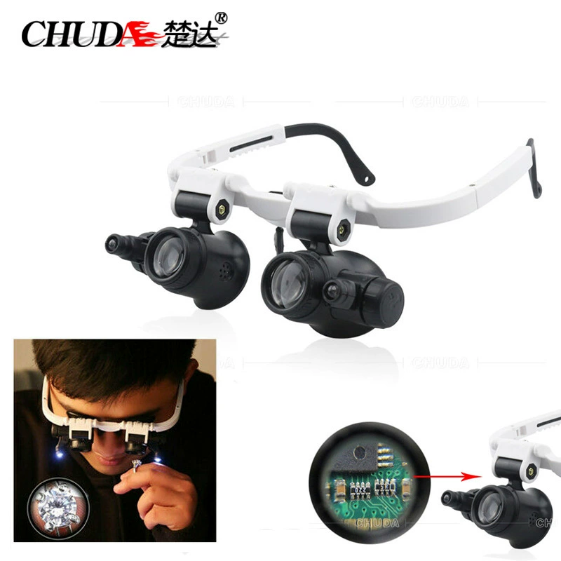 Chuda 15X23X небольшой ремонт гравировки ремонт увеличительного стекла с двойной светодиодной подсветкой выдвижные мощные очки