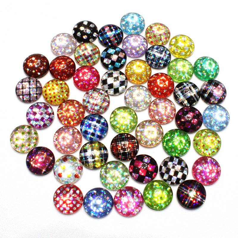 時間宝石光沢のあるガラスパッチリングフェイスイヤリングキーホルダー diy ジュエリーアクセサリー