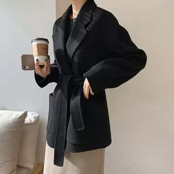 Double-sided cashmere coat women's short short autumn and winter women's 2023 new small fragrant style wool coat wholesale - ShopShipShake