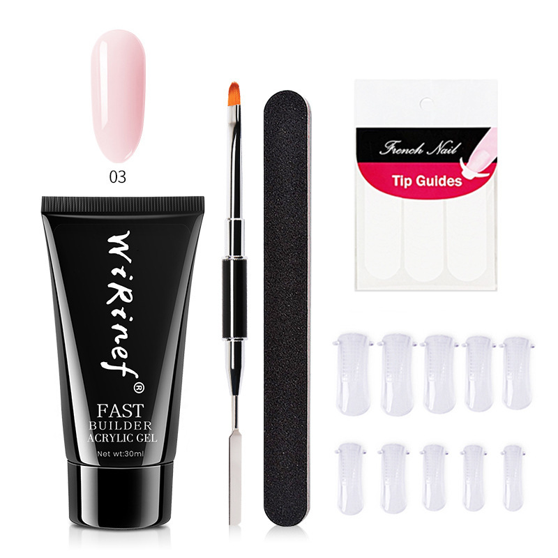 Uv acrylic gel nail glue suit nail file nail tool crystal glue 30g nude color extension cream