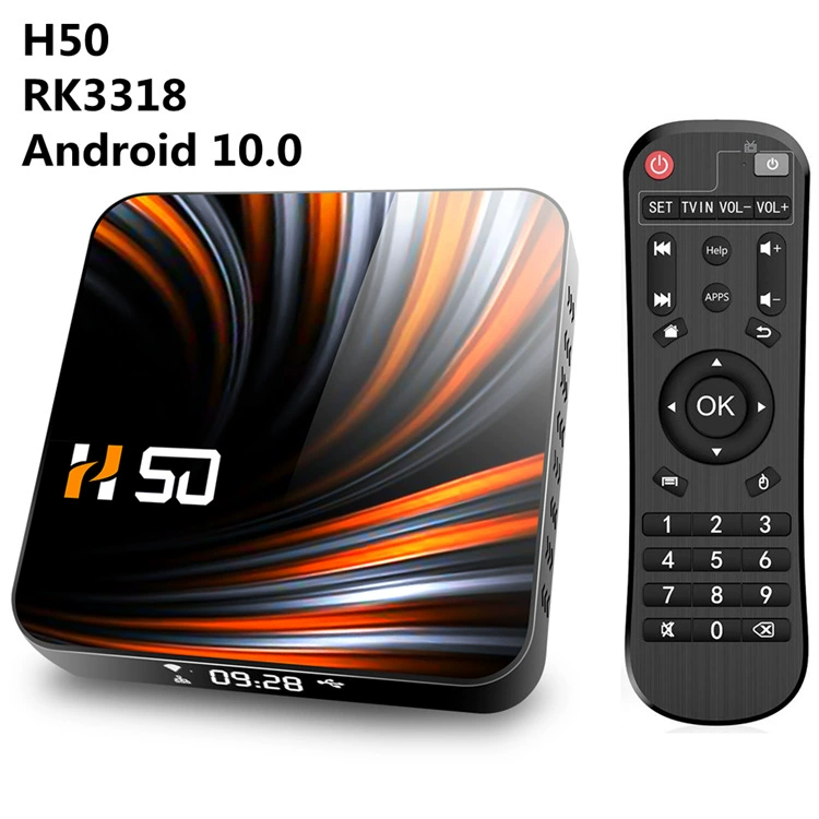 H50 комплект -верхняя коробка Android 10.0 RK3318 4G+64G HD сетевой плеер двойной частоты Bluetooth wifi