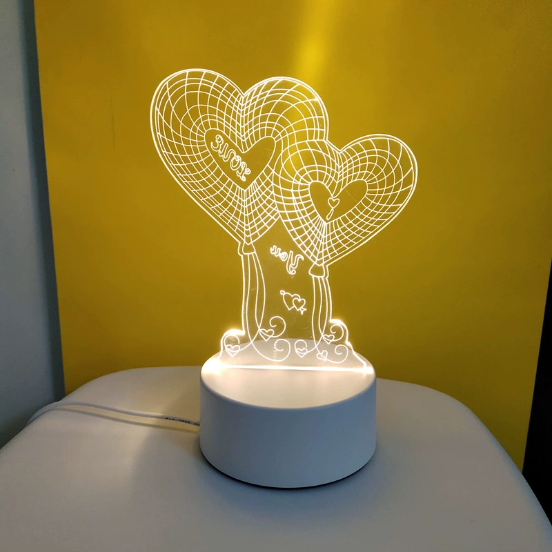 3D night lamp (yayli) little night lantern, 4w usb, acrylic panel + abs base, customizable patterns
