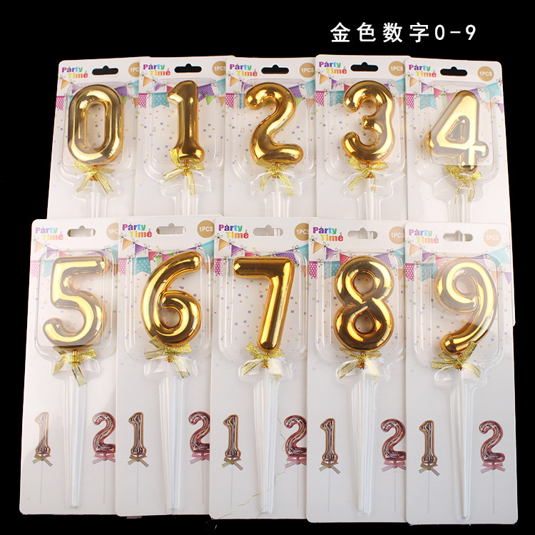 Decoración digital para pasteles 0-9, 3D oro/rosa, inserto para cumpleaños – Mayorista de Yiwu image 4