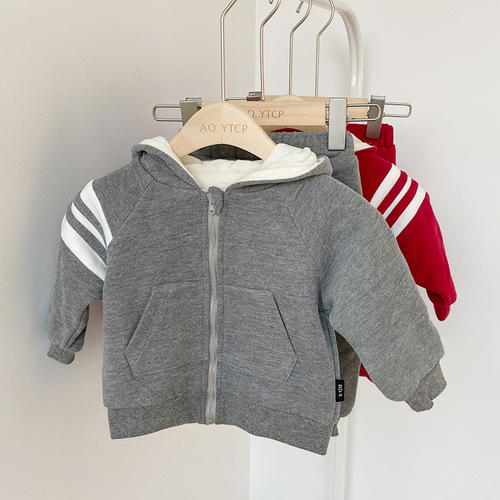 Men's Padded Set Children's Fashion Trendy Baby Autumn/Winter Sports Two-Piece Set Stylish Baby Winter Clothing