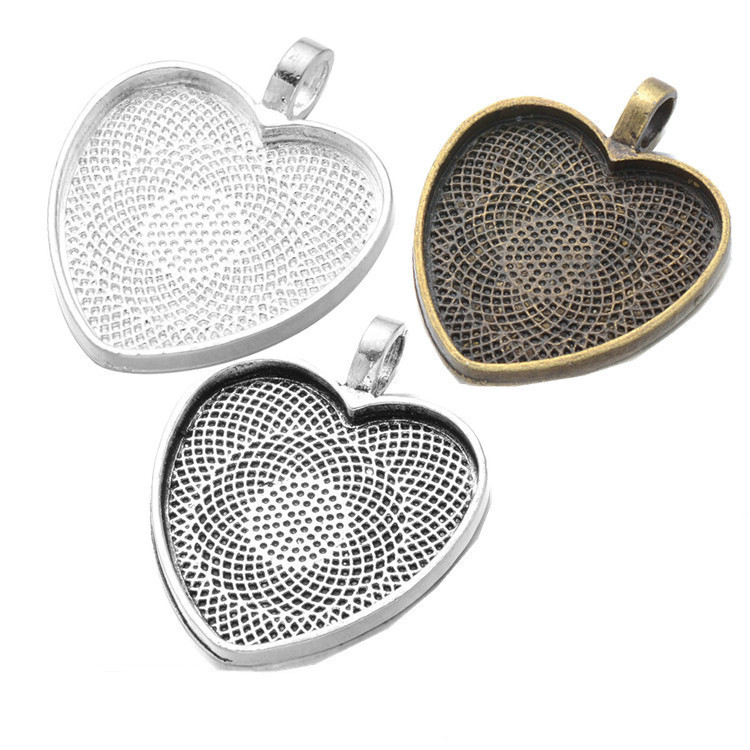 Aleación de accesorios de la joyería diy25mm melocotón corazón gema tiempo base transfronteriza Europea y Americana COLLAR COLGANTE de fábrica al por mayor