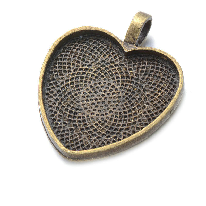 Aleación de accesorios de la joyería diy25mm melocotón corazón gema tiempo base transfronteriza Europea y Americana COLLAR COLGANTE de fábrica al por mayor