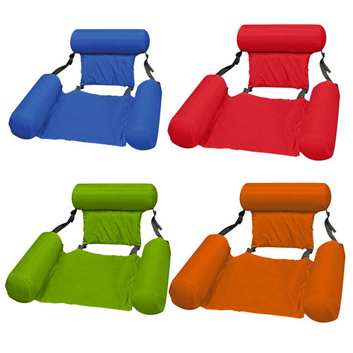 Cross-border new inflatable floating raft swimming pool hanging net foldable striped floating drain water floating chair inflatable floating bed