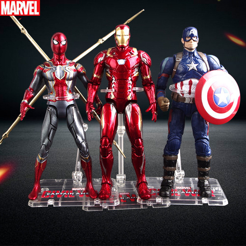 Genuine anime Avengers 4 Iron Man Captain America Spider-Man Thanos Doll Figure Toy