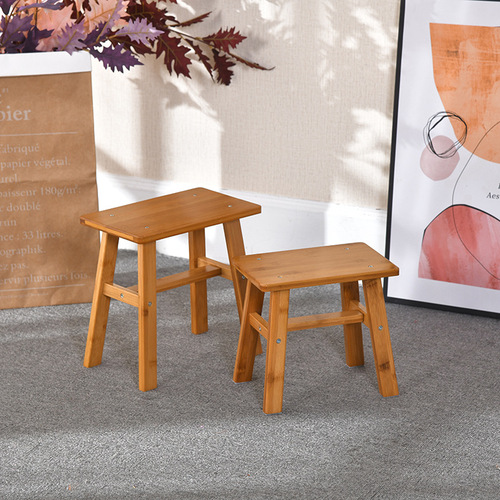 Small stool home fashion creative coffee table low stool children cartoon bamboo small bench bamboo stool square stool sofa stool