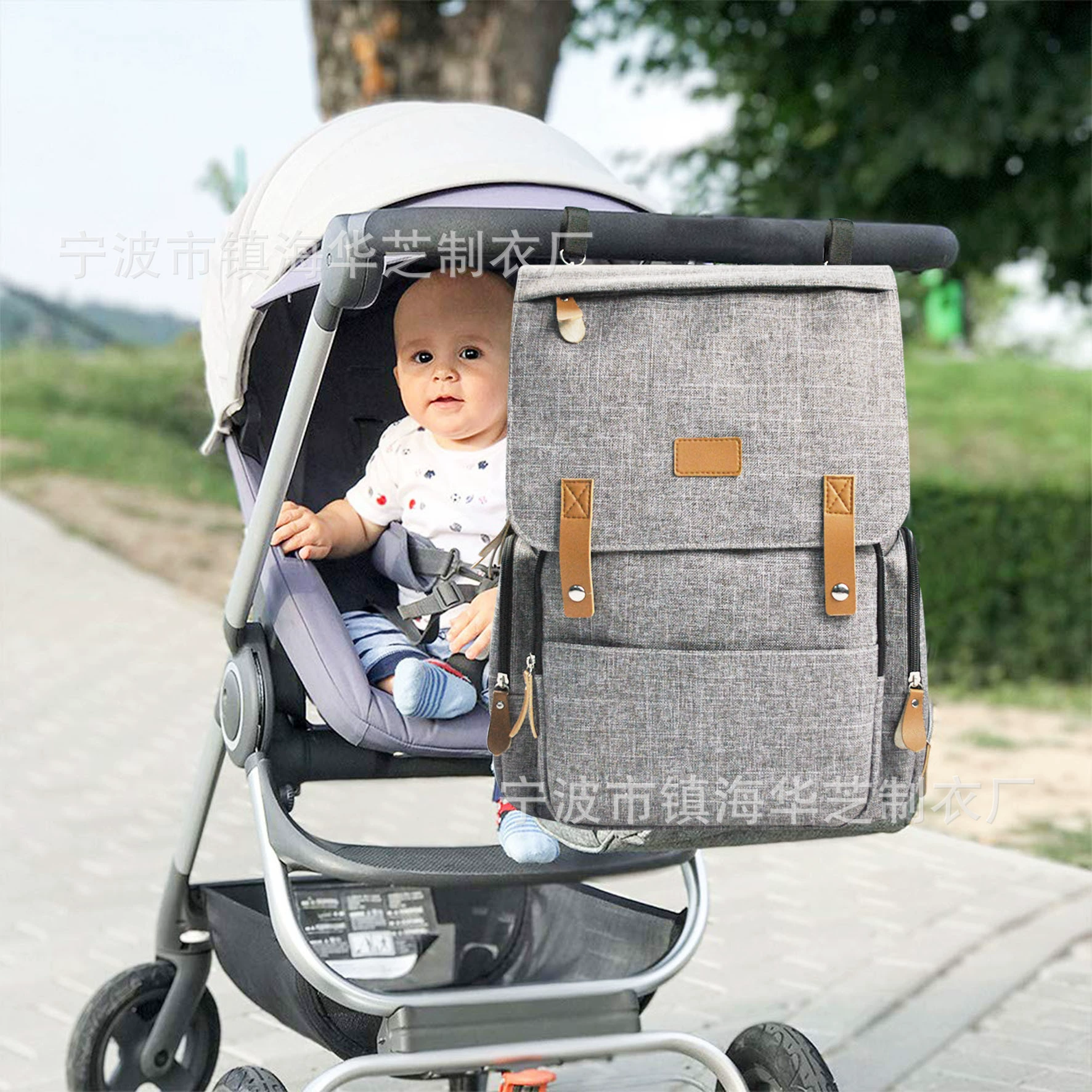 Водонепроницаемый Роскошные мама папа ребенок рюкзак пеленки мешок костюм с соску стойку