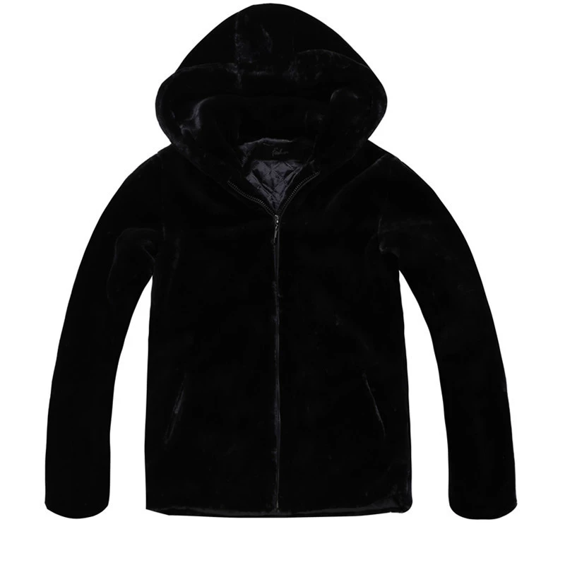 Haining's new autumn and winter imitation mink fur coat social spirit guy men's clothing plush black cotton clothing