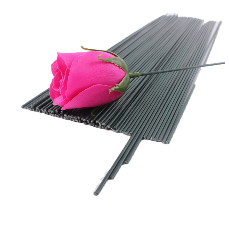 Jabón accesorios flor varilla flor rama hecho a mano DIY Rosa material verde Alambre de hierro flor material de embalaje al por mayor