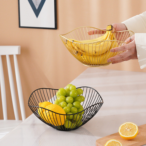 Nordic ins fruit basket iron simple storage basket creative living room decoration home candy snack fruit plate