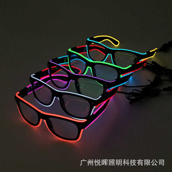 flashing two-color transparent glasses