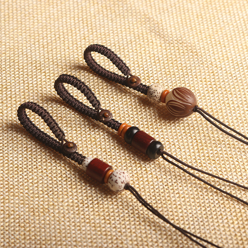 Flat Knot Hand Braided Rope Car Keychain Brass Carved Pendant Accessories Chinese Style Safe Knot Lanyard Flat Knot Hand Braided Rope Car Keychain Brass Carved Pendant Accessories Chinese Style Safe Knot Lanyard
