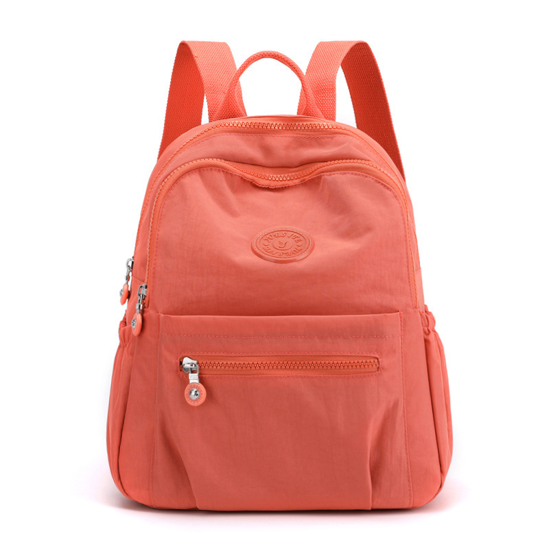 Cross-border new ladies backpack nylon with candy solid color fashion light sense travel shopping backpack wholesale