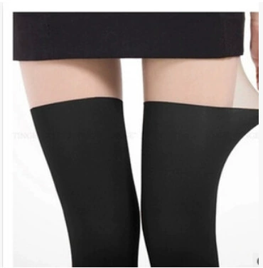 Thigh‑high tights Japanese style, skin 20 den + black 120 den, one size