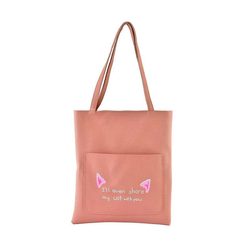 高品质皮革pu手提袋无底无侧帆布皮革袋购物单肩包女士购物袋批发