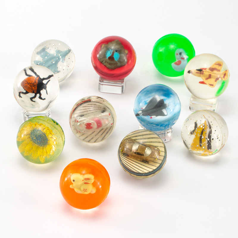 Víctor N ° 47 muñeca bola elástica de los niños educativos juguete cognitivo pinball transparente tridimensional 3D pelota que rebota