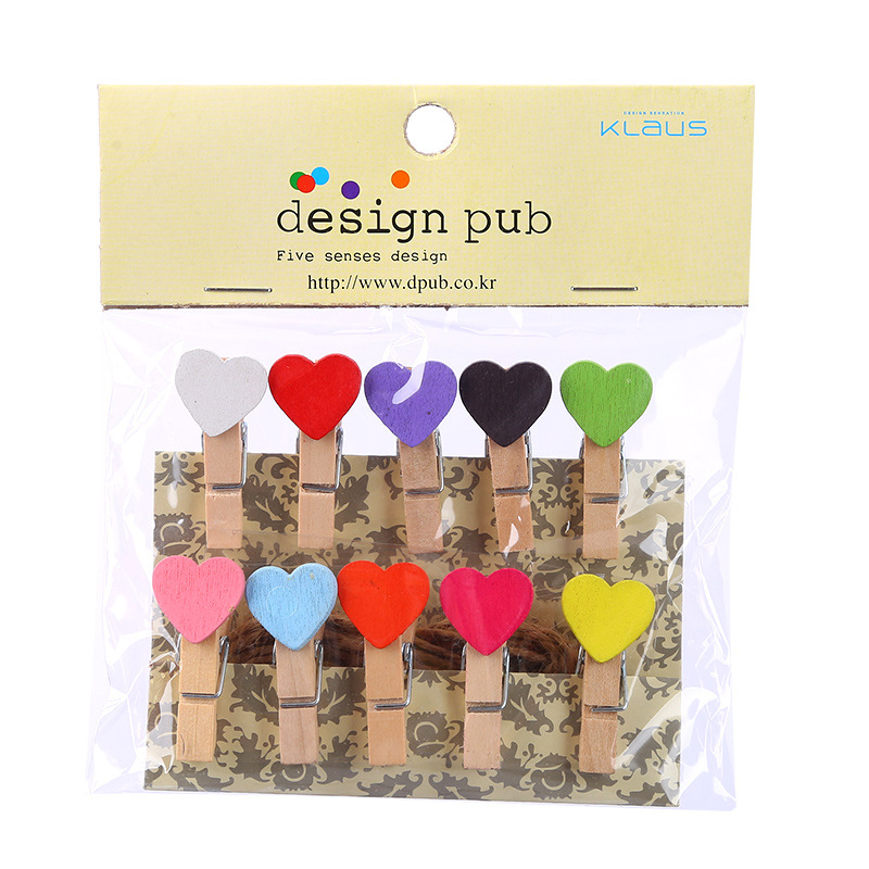 Ramo tarjeta de felicitación de dibujos animados clip de madera pequeño clip de madera DIY material de embalaje floral tarjeta clip creativo foto clip lote