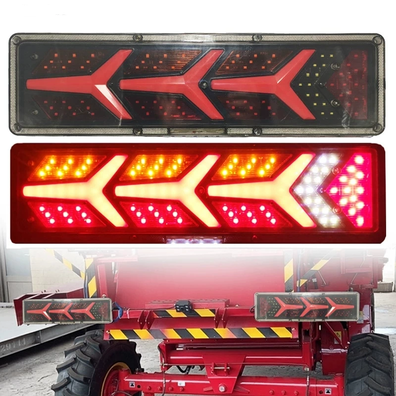 黑骑卡车尾灯 货车房车装饰24V导光LED流水转向刹车灯 行车后尾灯