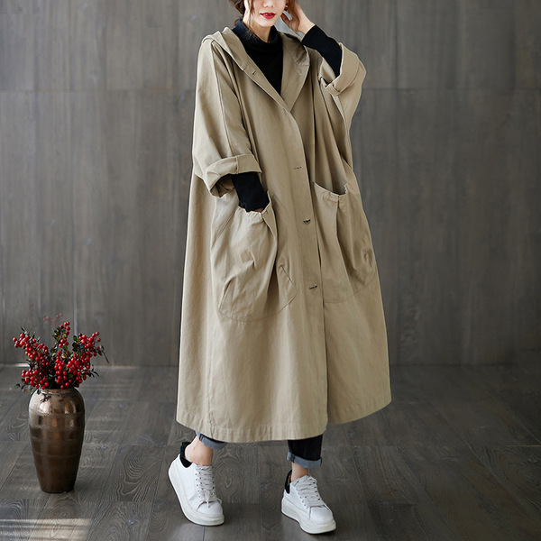 Autumn long trench coat