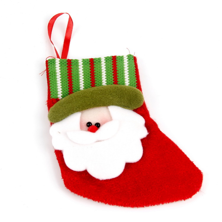 Suministros de decoración navideña calcetines para niños dulces bolsa de regalo calcetines pequeños colgante de árbol de navidad calcetines de santa claus