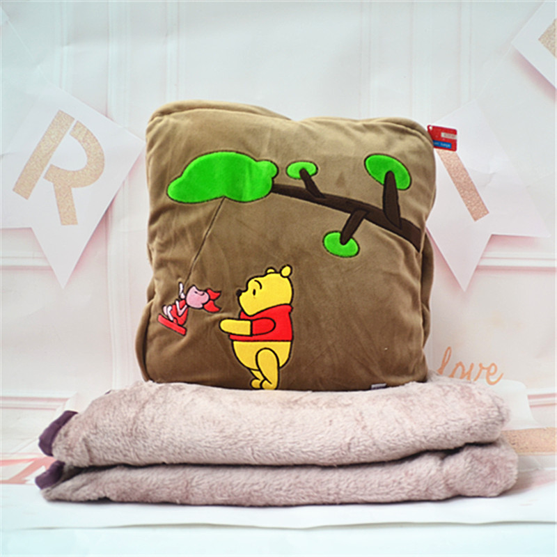 Procesamiento personalizado almohada multifuncional colcha de coral de doble uso mantas de lana de oficina almohada de siesta impresa logotipo