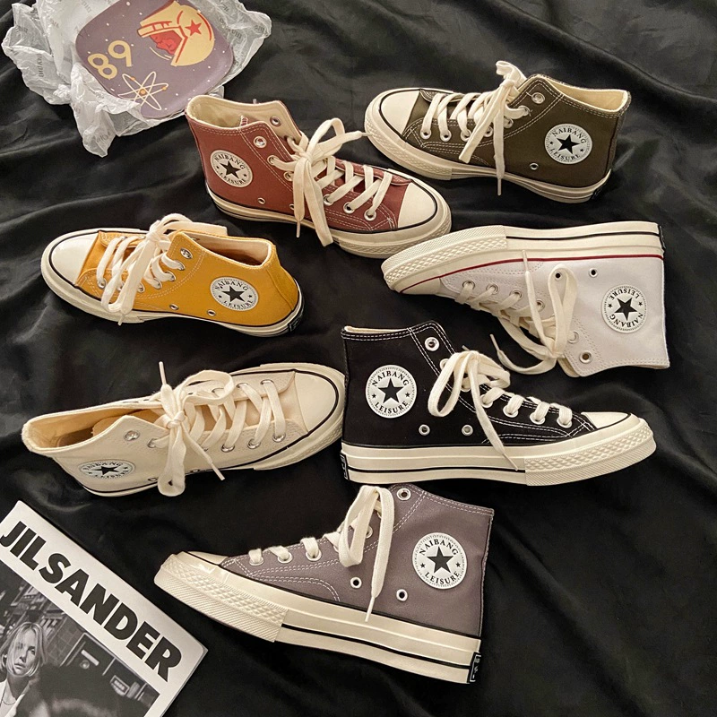 Южная Корея ulzzang весенне-летние сказочные сочетающиеся черно-белые универсальные парусиновые туфли 1970-х годов с низким верхом, Модернизированная версия