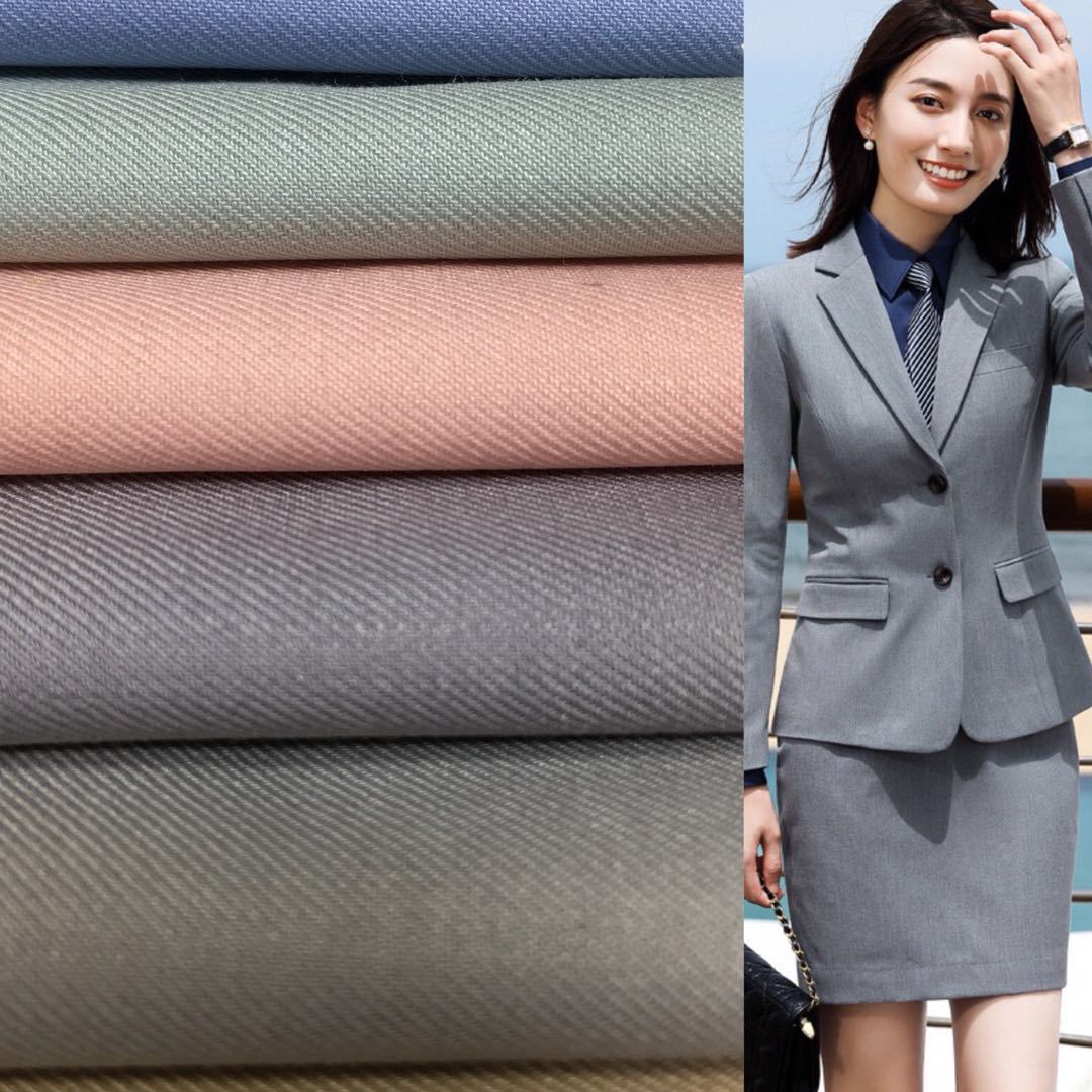 新品加厚T/R双面斜哔叽西装面料西裤裙子布工作服职业装布