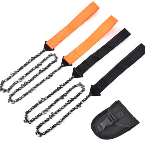 Outdoor portable pocket hand-pulled chain saw paracord 11/33 teeth 24-inch camping survival chain saw garden logging wire saw
